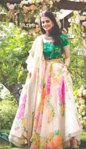 organza lehenga design