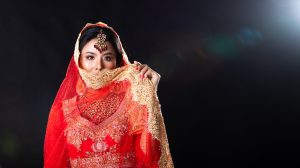 Bride in red lehenga