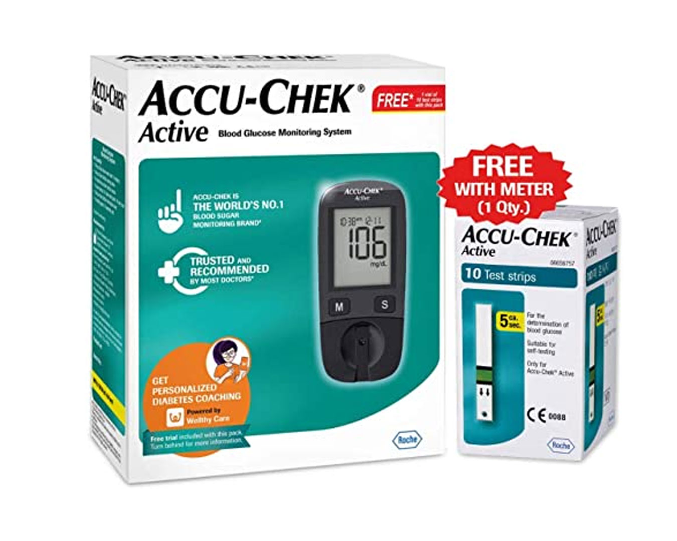 best-glucometers-in-india - Accu-chek Active Blood Glucose Meter Kit