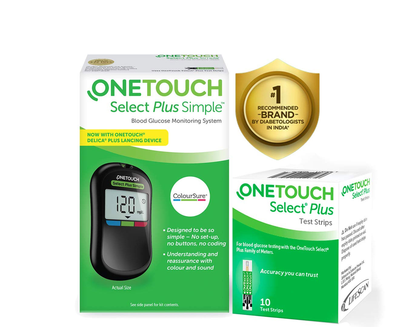 best-glucometers-in-india - One-Touch Select Plus Simple Blood Glucose Monitor