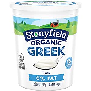 sugar free yogurt - Stonyfield Organic Greek 0% Fat Plain Yogurt