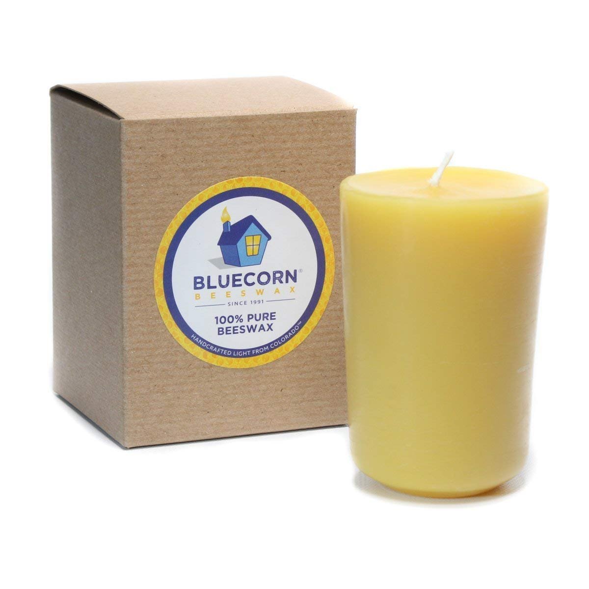 Bluecorn 100% Pure Raw Beeswax Candle
