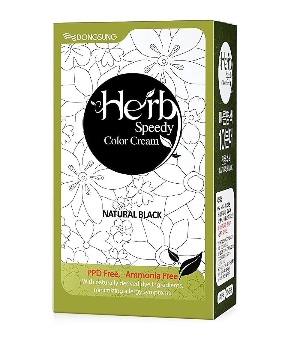 asian hairdye - Dongsung Herb Speedy Color Cream in Natural Black 