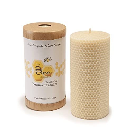 Hand-Roller Beeswax Pillar Candle by Little Bee of Connecticut