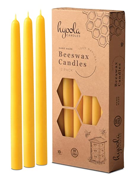 Beeswax Candles - Hyoola, Golden Yellow Beeswax Taper Candle