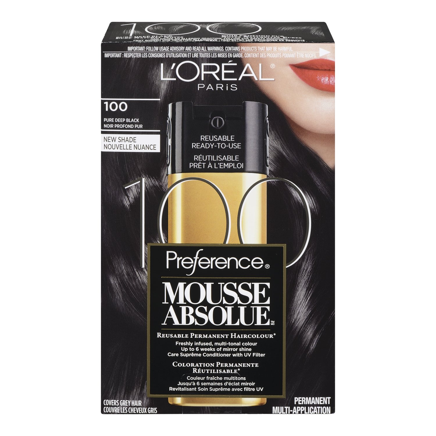 asian hairdye - L’Oreal Paris Preference Mousse Absolue in Pure Deep Black 