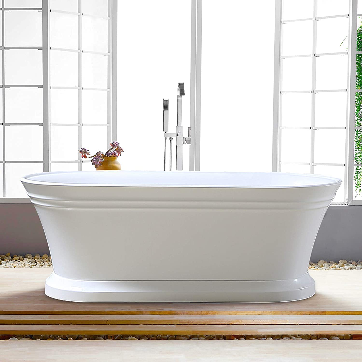 Best Bathtubs - Vanity Art 59 x 30 Inches Freestanding Acrylic Bathtub