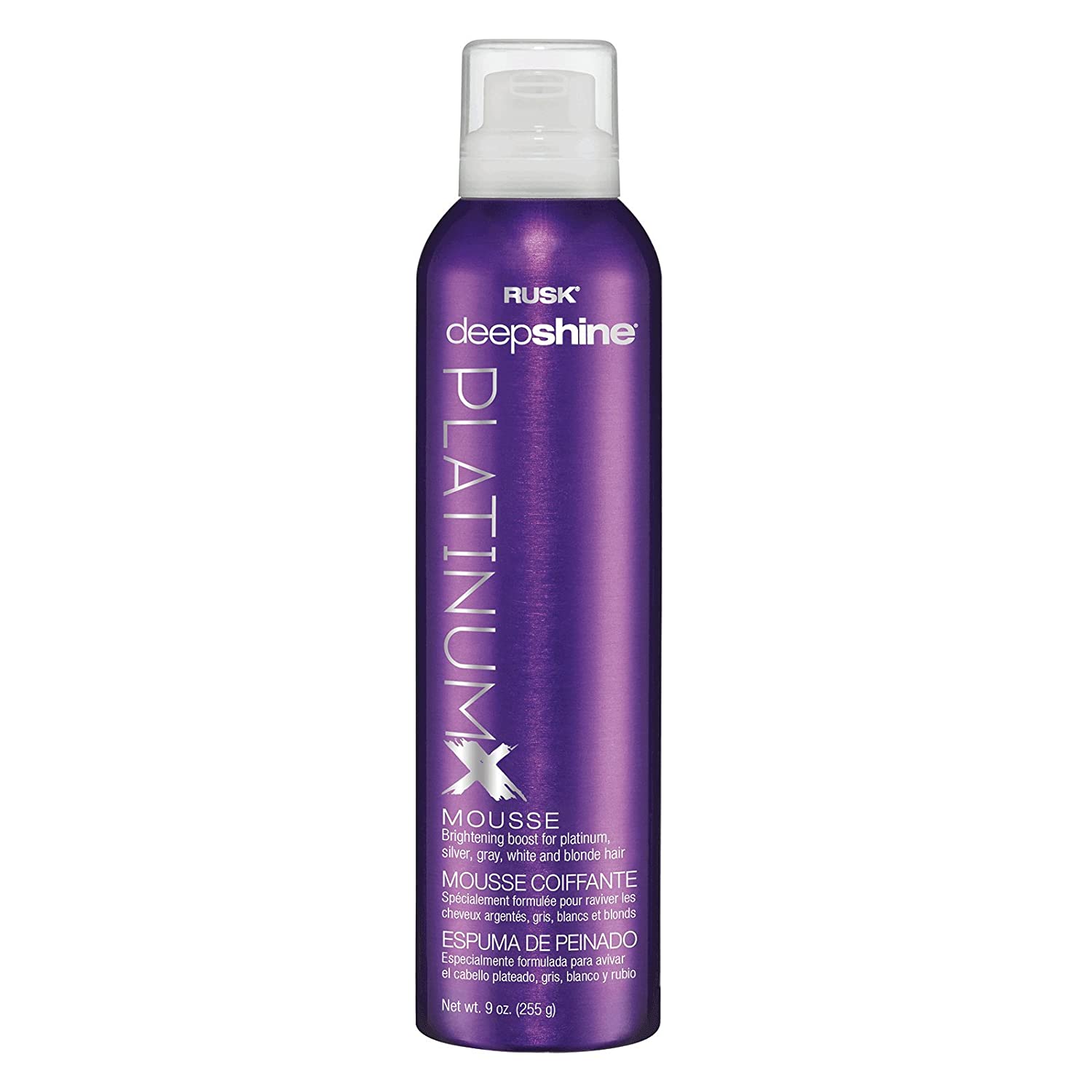 colour depositing shampoo for grey hair- RUSK Deepshine PlatinumX Mousse