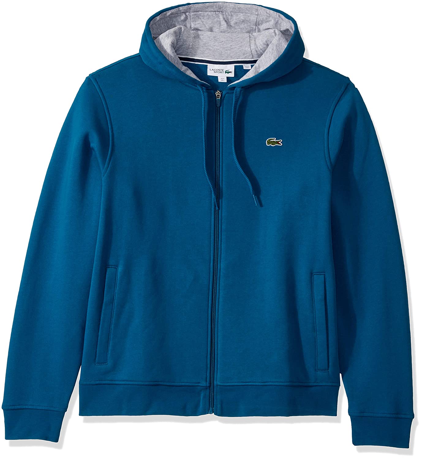 stylish hoodies for men - Lacoste Men's Sport Long Sleeve Fleece Full-Zip Hoodie