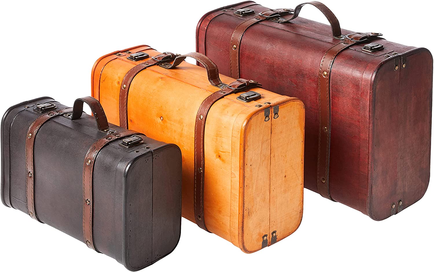 vintage luggage - Vintiquewise 3-Piece Vintage Luggage Set