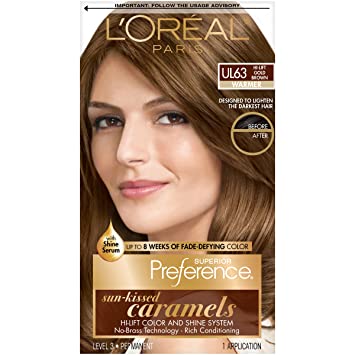 L’Oreal Paris Superior Preference Sun-Kissed Caramels Hi-Lift Color – UL63 Hi-Lift Gold Brown (Warmer)