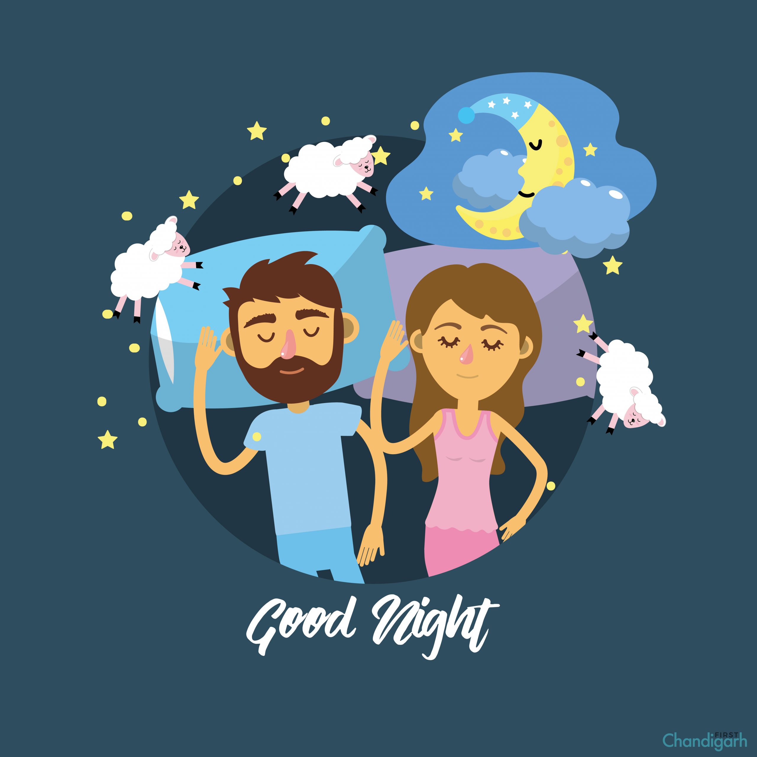 good night couple sleeping
