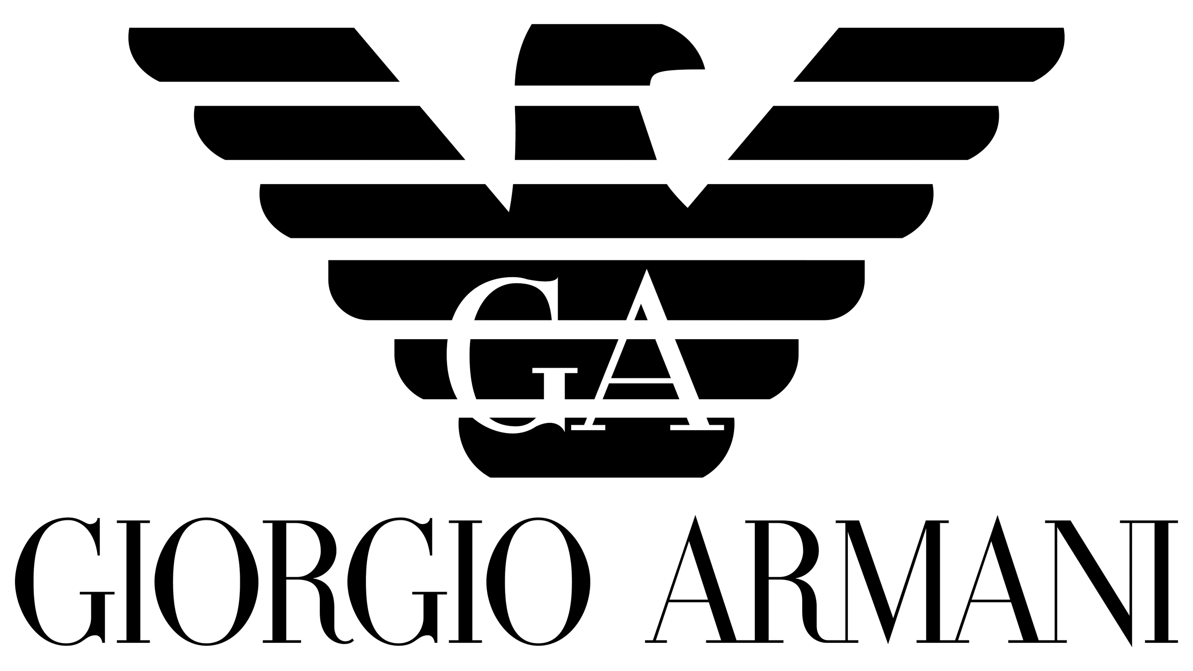 Giorgio Armani Brand Clothes Logo Symbol With Name Black And White Design  Fashion Vector Illustration 23585905 Vector Art at Vecteezy