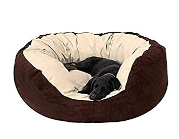 extra large dog beds - Gorgeous Soft Reversible Round Cats and Dogs Bed Cream Brown-Small