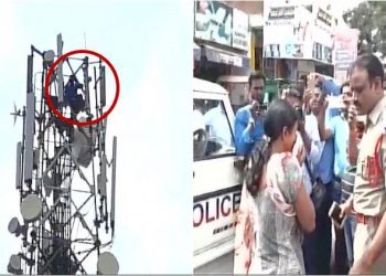Punjab: Man climbed up the tower with a bottle of petrol in front of MLA Hostel, troubled by unemployment